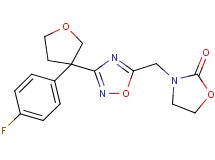 3-({3-[3-(4-fluorophenyl)tetrahydrofuran-3-yl]-1,2,4-oxadiazol-5-yl}methyl)-1,3-oxazolidin-2-one