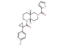 (4aR*,8aS*)-1-{[1-(4-chlorophenyl)cyclopropyl]carbonyl}-6-(2-thienylcarbonyl)decahydro-1,6-naphthyridine