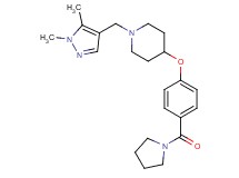 1-[(1,5-dimethyl-1H-pyrazol-4-yl)methyl]-4-[4-(1-pyrrolidinylcarbonyl)phenoxy]piperidine