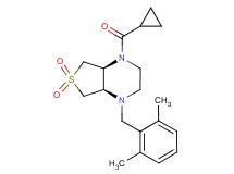 (4aR*,7aS*)-1-(cyclopropylcarbonyl)-4-(2,6-dimethylbenzyl)octahydrothieno[3,4-b]pyrazine 6,6-dioxide