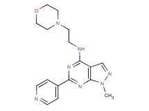 1-methyl-N-[2-(4-morpholinyl)ethyl]-6-(4-pyridinyl)-1H-pyrazolo[3,4-d]pyrimidin-4-amine