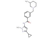 N-(3-cyclopropyl-1-methyl-1H-pyrazol-5-yl)-3-[(3-methylpiperidin-1-yl)methyl]benzamide
