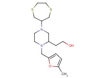2-{4-(1,4-dithiepan-6-yl)-1-[(5-methyl-2-furyl)methyl]-2-piperazinyl}ethanol