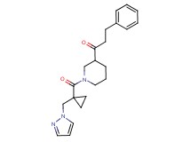 3-phenyl-1-(1-{[1-(1H-pyrazol-1-ylmethyl)cyclopropyl]carbonyl}-3-piperidinyl)-1-propanone