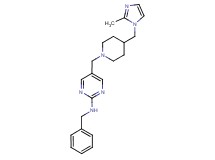 N-benzyl-5-({4-[(2-methyl-1H-imidazol-1-yl)methyl]piperidin-1-yl}methyl)pyrimidin-2-amine