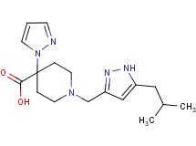 1-[(5-isobutyl-1H-pyrazol-3-yl)methyl]-4-(1H-pyrazol-1-yl)piperidine-4-carboxylic acid