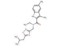N-ethyl-N-[(5-isobutyl-1,2,4-oxadiazol-3-yl)methyl]-3,5-dimethyl-1H-indole-2-carboxamide