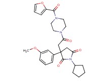 1-cyclopentyl-3-{2-[4-(2-furoyl)-1-piperazinyl]-2-oxoethyl}-3-(3-methoxyphenyl)-2,5-pyrrolidinedione