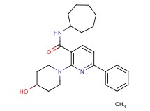 N-cycloheptyl-2-(4-hydroxy-1-piperidinyl)-6-(3-methylphenyl)nicotinamide