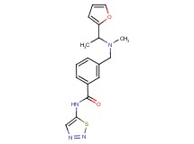 3-{[[1-(2-furyl)ethyl](methyl)amino]methyl}-N-1,2,3-thiadiazol-5-ylbenzamide