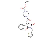 ethyl 4-{[2,5-dioxo-3-phenyl-1-(2-thienylmethyl)-3-pyrrolidinyl]acetyl}-1-piperazinecarboxylate