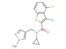 3-chloro-N-cyclopropyl-4-fluoro-N-[(1-methyl-1H-pyrazol-4-yl)methyl]-1-benzothiophene-2-carboxamide