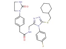 N-{[5-[(cyclohexylmethyl)thio]-4-(4-fluorophenyl)-4H-1,2,4-triazol-3-yl]methyl}-2-[4-(2-oxo-1-imidazolidinyl)phenyl]acetamide