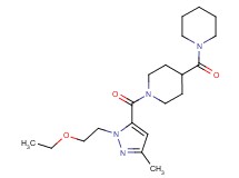 1-{[1-(2-ethoxyethyl)-3-methyl-1H-pyrazol-5-yl]carbonyl}-4-(1-piperidinylcarbonyl)piperidine