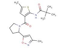 2,2-dimethyl-N-(5-methyl-3-{[2-(3-methylisoxazol-5-yl)pyrrolidin-1-yl]carbonyl}-2-thienyl)propanamide