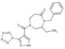 4-benzyl-3-ethyl-1-{[3-(1H-tetrazol-1-yl)-1H-pyrazol-4-yl]carbonyl}-1,4-diazepan-5-one