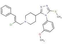 1-[(2Z)-2-chloro-3-phenyl-2-propen-1-yl]-4-[4-(3-methoxyphenyl)-5-(methylthio)-4H-1,2,4-triazol-3-yl]piperidine