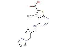 5-methyl-4-({[1-(1H-pyrazol-1-ylmethyl)cyclopropyl]methyl}amino)thieno[2,3-d]pyrimidine-6-carboxylic acid