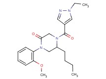 5-butyl-4-[(1-ethyl-1H-pyrazol-4-yl)carbonyl]-1-(2-methoxyphenyl)-2-piperazinone