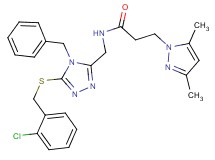 N-({4-benzyl-5-[(2-chlorobenzyl)thio]-4H-1,2,4-triazol-3-yl}methyl)-3-(3,5-dimethyl-1H-pyrazol-1-yl)propanamide