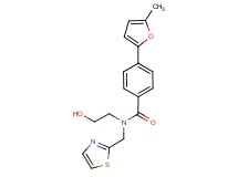 N-(2-hydroxyethyl)-4-(5-methyl-2-furyl)-N-(1,3-thiazol-2-ylmethyl)benzamide