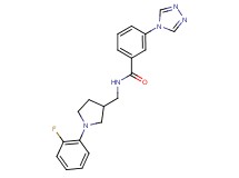 N-{[1-(2-fluorophenyl)-3-pyrrolidinyl]methyl}-3-(4H-1,2,4-triazol-4-yl)benzamide