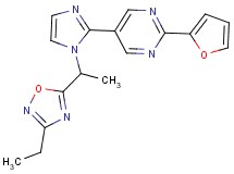 5-{1-[1-(3-ethyl-1,2,4-oxadiazol-5-yl)ethyl]-1H-imidazol-2-yl}-2-(2-furyl)pyrimidine