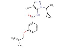 N-[1-(1-cyclopropylethyl)-4-methyl-1H-pyrazol-5-yl]-3-[(2-methylprop-2-en-1-yl)oxy]benzamide