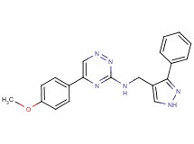 5-(4-methoxyphenyl)-N-[(3-phenyl-1H-pyrazol-4-yl)methyl]-1,2,4-triazin-3-amine