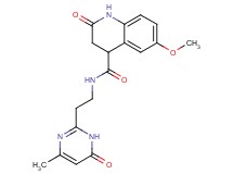 6-methoxy-N-[2-(4-methyl-6-oxo-1,6-dihydro-2-pyrimidinyl)ethyl]-2-oxo-1,2,3,4-tetrahydro-4-quinolinecarboxamide