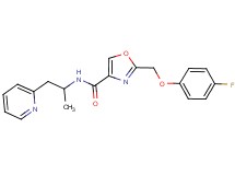 2-[(4-fluorophenoxy)methyl]-N-[1-methyl-2-(2-pyridinyl)ethyl]-1,3-oxazole-4-carboxamide