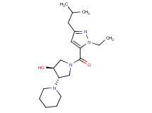 (3S*,4S*)-1-[(1-ethyl-3-isobutyl-1H-pyrazol-5-yl)carbonyl]-4-(1-piperidinyl)-3-pyrrolidinol