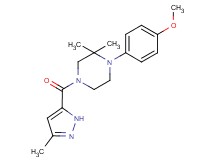1-(4-methoxyphenyl)-2,2-dimethyl-4-[(3-methyl-1H-pyrazol-5-yl)carbonyl]piperazine