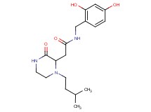 N-(2,4-dihydroxybenzyl)-2-[1-(3-methylbutyl)-3-oxo-2-piperazinyl]acetamide