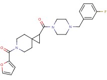 1-{[4-(3-fluorobenzyl)-1-piperazinyl]carbonyl}-6-(2-furoyl)-6-azaspiro[2.5]octane