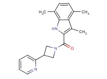 3,4,7-trimethyl-2-{[3-(2-pyridinyl)-1-azetidinyl]carbonyl}-1H-indole
