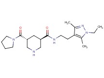 (3R*,5R*)-N-[2-(1-ethyl-3,5-dimethyl-1H-pyrazol-4-yl)ethyl]-5-(pyrrolidin-1-ylcarbonyl)piperidine-3-carboxamide