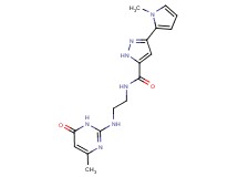 N-{2-[(4-methyl-6-oxo-1,6-dihydro-2-pyrimidinyl)amino]ethyl}-3-(1-methyl-1H-pyrrol-2-yl)-1H-pyrazole-5-carboxamide