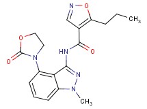 N-[1-methyl-4-(2-oxo-1,3-oxazolidin-3-yl)-1H-indazol-3-yl]-5-propylisoxazole-4-carboxamide