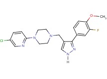 1-(5-chloro-2-pyridinyl)-4-{[3-(3-fluoro-4-methoxyphenyl)-1H-pyrazol-4-yl]methyl}piperazine