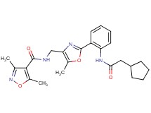 N-[(2-{2-[(cyclopentylacetyl)amino]phenyl}-5-methyl-1,3-oxazol-4-yl)methyl]-3,5-dimethyl-4-isoxazolecarboxamide