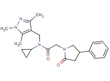 N-cyclopropyl-2-(2-oxo-4-phenylpyrrolidin-1-yl)-N-[(1,3,5-trimethyl-1H-pyrazol-4-yl)methyl]acetamide