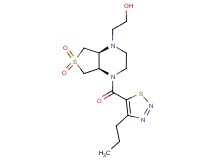 2-[(4aR*,7aS*)-6,6-dioxido-4-[(4-propyl-1,2,3-thiadiazol-5-yl)carbonyl]hexahydrothieno[3,4-b]pyrazin-1(2H)-yl]ethanol