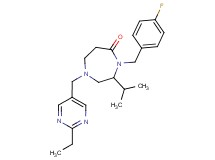 1-[(2-ethyl-5-pyrimidinyl)methyl]-4-(4-fluorobenzyl)-3-isopropyl-1,4-diazepan-5-one