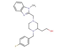 2-{1-(4-fluorobenzyl)-4-[(1-methyl-1H-benzimidazol-2-yl)methyl]-2-piperazinyl}ethanol