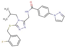 N-({5-[(2-fluorobenzyl)thio]-4-isobutyl-4H-1,2,4-triazol-3-yl}methyl)-4-(1H-pyrazol-1-yl)benzamide