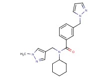 N-cyclohexyl-N-[(1-methyl-1H-pyrazol-4-yl)methyl]-3-(1H-pyrazol-1-ylmethyl)benzamide