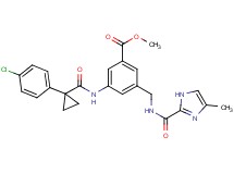 methyl 3-({[1-(4-chlorophenyl)cyclopropyl]carbonyl}amino)-5-({[(4-methyl-1H-imidazol-2-yl)carbonyl]amino}methyl)benzoate