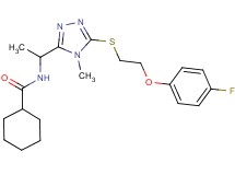 N-[1-(5-{[2-(4-fluorophenoxy)ethyl]thio}-4-methyl-4H-1,2,4-triazol-3-yl)ethyl]cyclohexanecarboxamide