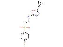 5-cyclopropyl-N-{2-[(4-fluorophenyl)sulfonyl]ethyl}-1,3,4-oxadiazol-2-amine